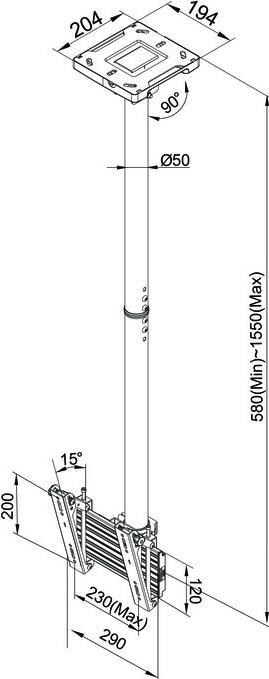 Produktbild Multibrackets M Ceiling Mount Pro MBC1U VESA 200 (Decke)
