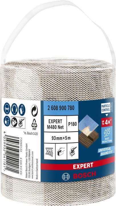 Image du produit Bosch Professional Zubehör Rouleau abrasif Expert M480, 93 mm, 5 m, G 180 (180)