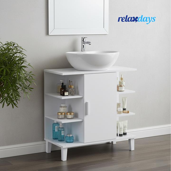 Image du produit Relaxdays Waschbeckenunterschrank Tür & Ablagen (64 x 31 x 65 cm)