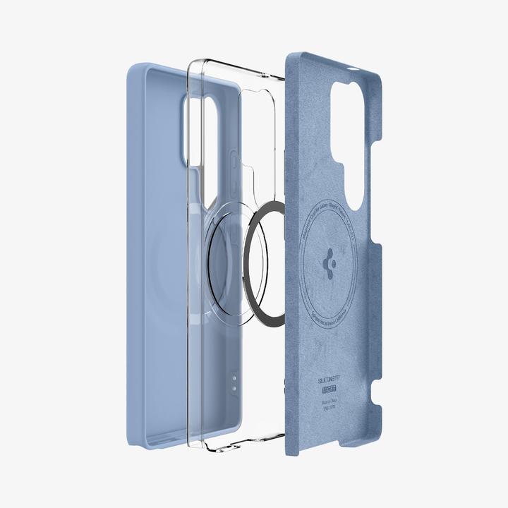 Actual product image Spigen Silicone Fit Mag Case for Samsung Galaxy S25 Ultra - Blue (Samsung Galaxy S25 Ultra)