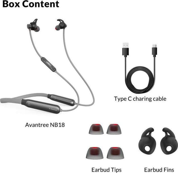 Immagine prodotto Avantree NB18 Cuffie Bluetooth 5.0 (Nessuna cancellazione del rumore, 20 h, Senza fili)
