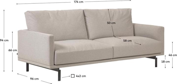 Actual product image Kave Home Galene (3-seater)