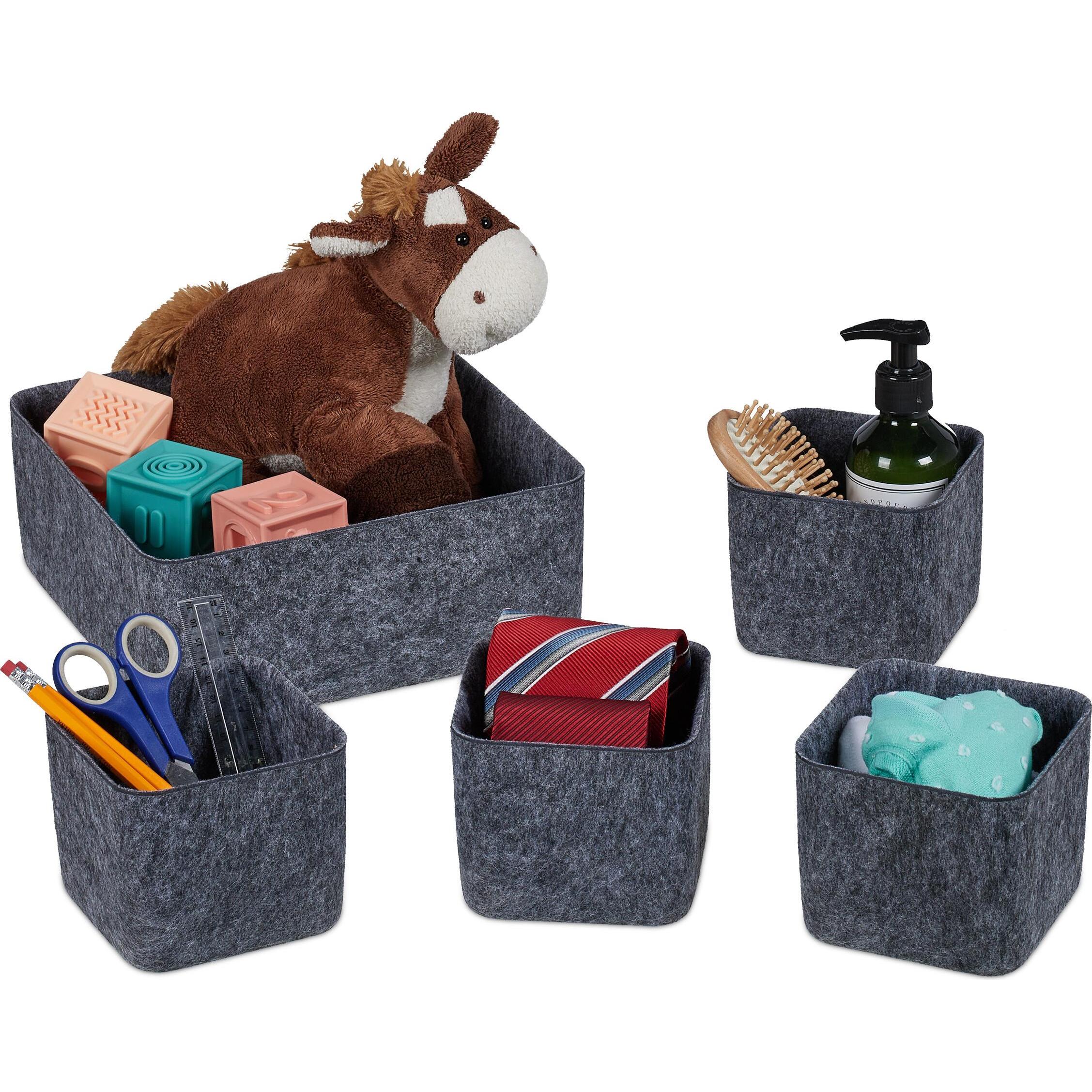 Relaxdays, Aufbewahrungskorb, 5tlg. Schubladenorganizer-Set (5 x, 25 x 25 x 10.5 cm)