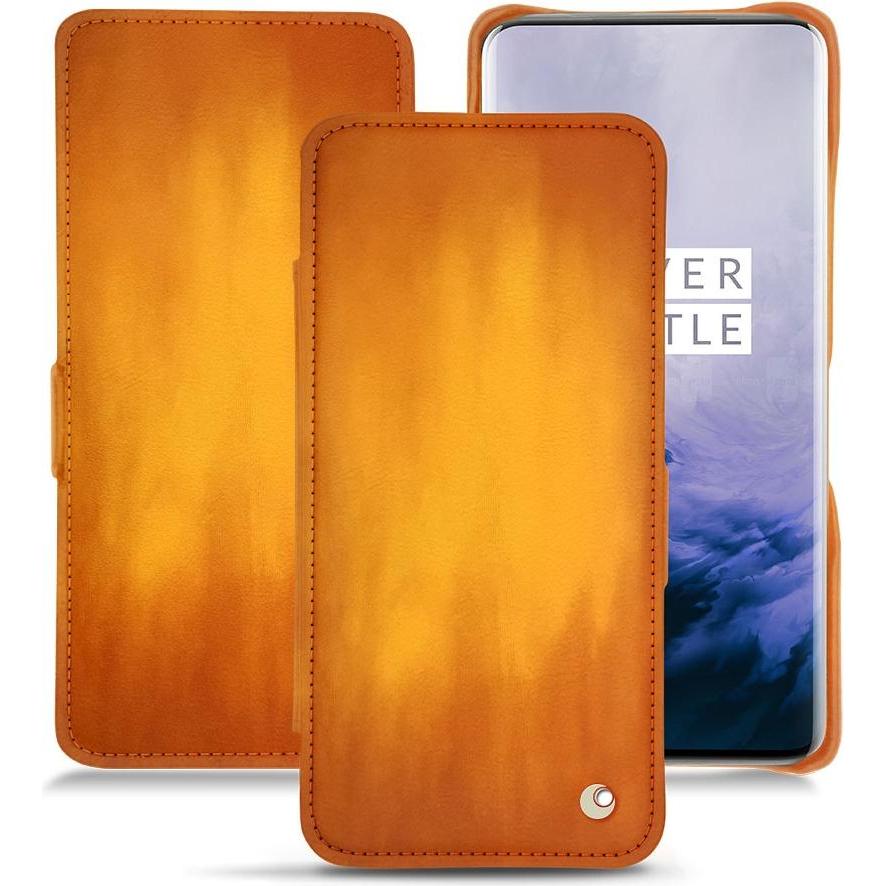 Noreve Lederschutzhülle horizontal (OnePlus 7 Pro), Smartphone Hülle, Orange