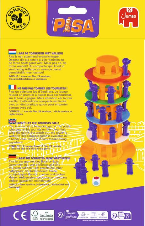 Actual product image Jumbo Tower of Pisa Travel Games (German, French, English)