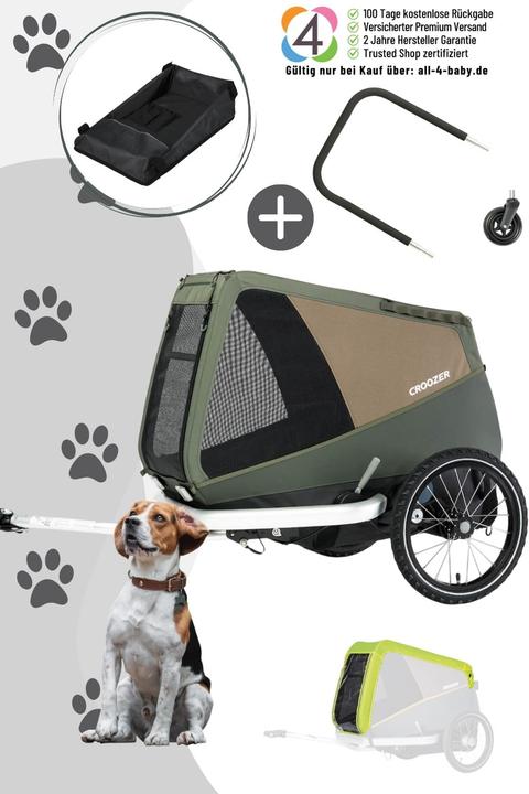 Actual product image Croozer Dog Enna Happy Walk Bundle inkl. Regenverdeck, Packfach und Buggy-Set