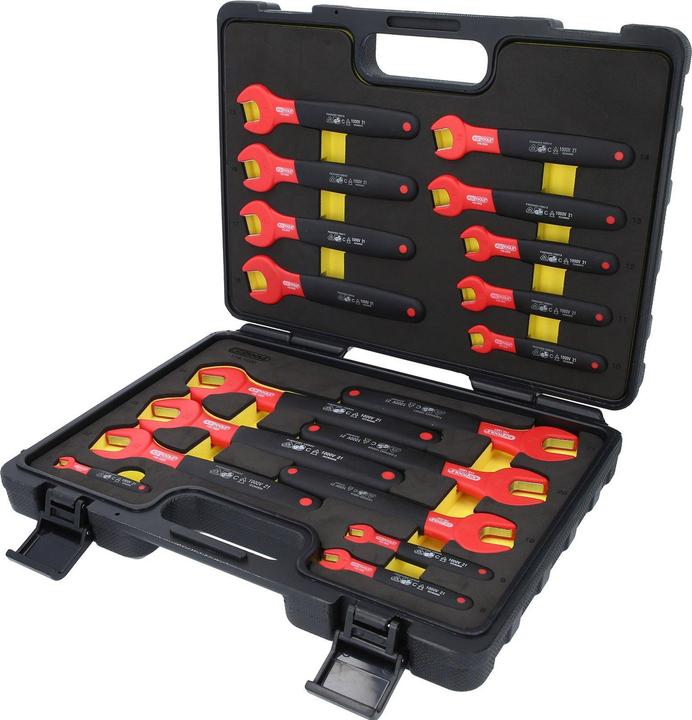 Actual product image KS Tools Open-end wrench set with protective insulation 118.1500 (24 mm, 8 mm, 10 mm, 14 mm, 21 mm, 23 mm, 18 mm, 22 mm, 11 mm, 7 mm, 12 mm, 19 mm, 17 mm, 20 mm, 15 mm, 13 mm, 9 mm, 16 mm)