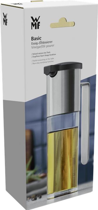 Productafbeelding WMF Azijn Olie Dispenser 120ml Return Opening Basic Glass Container Stainless Steel (120 ml)