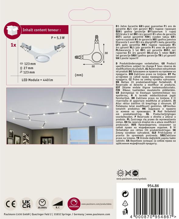 Image du produit Paulmann Connecteur en L URail LED