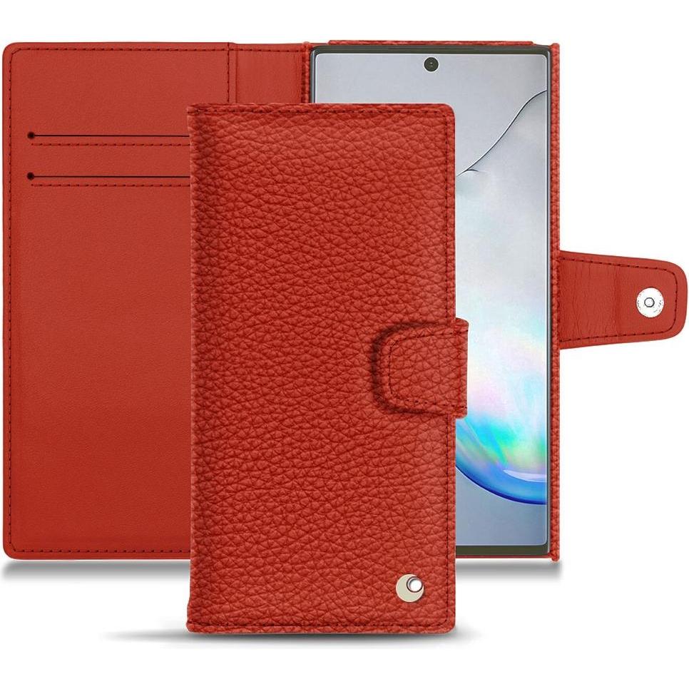 Noreve Lederschutzhülle Wallet (Samsung Galaxy Note 10+), Smartphone Hülle, Orange