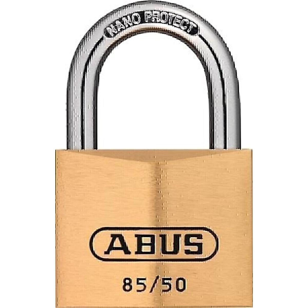 Abus, Vorhängeschloss, Zylindervorhangschloss 85/50 gl Schlosskörperbreite 50 mm Messing gleichschliessend 2726