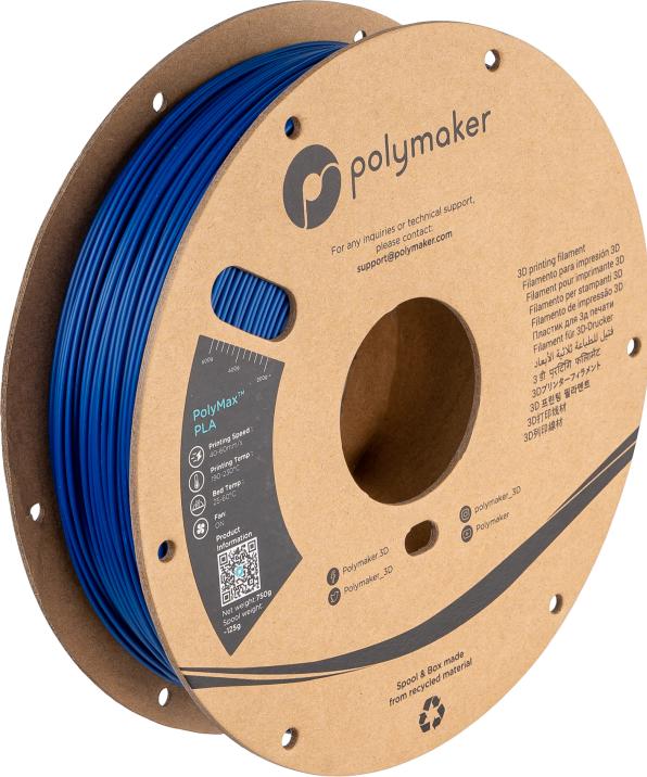 Produktbild Polymaker 70156 - Filament - PolyMAX PLA - blau - 750 g (Tough PLA, 2.85 mm, 750 g, Blau)