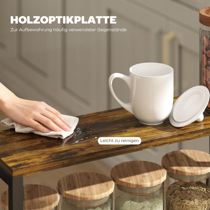 Produktbild Homcom Küchenwagen Metall, Spanplatte Schwarz