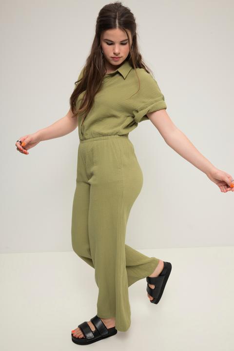 Produktbild Studio Untold Jumpsuit, Musselin, elastische Taille, Halbarm, weites Bein (54)