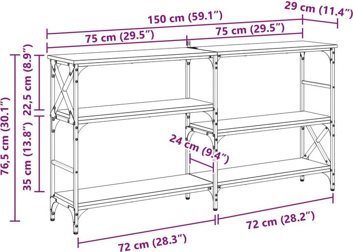 Image du produit vidaXL Konsolentisch (29 x 150 x 76.50 cm)