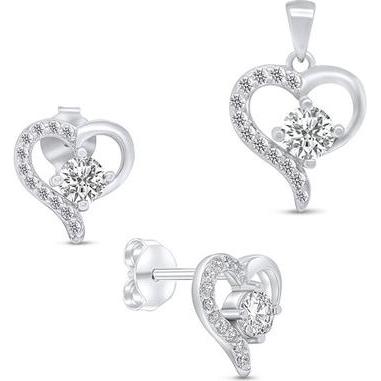 Brilio, Ohrringe, Silver Romantic Jewelry Set Hearts Set219w Pendant Earrings