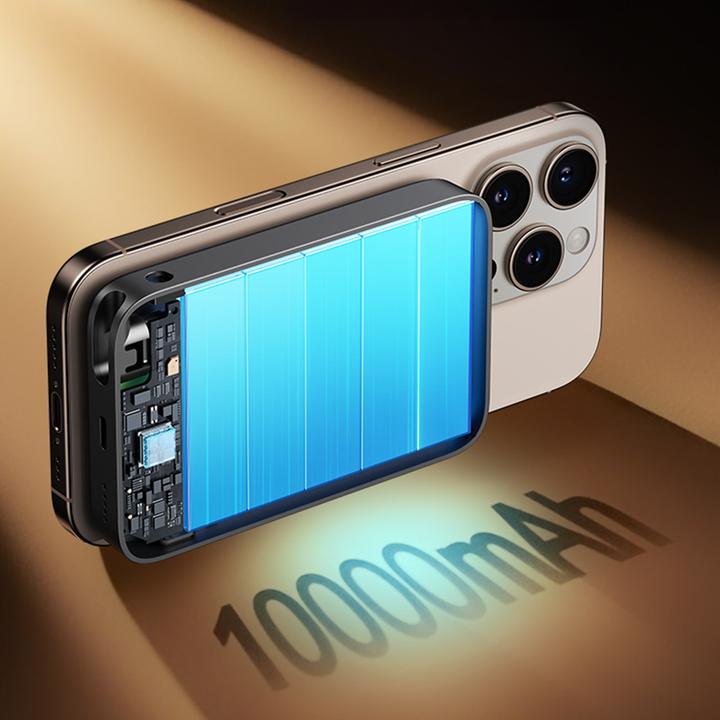 Produktbild Joyroom 22.5W MagSafe Wireless Power Bank 10000mAh with ring stand - Black (10000 mAh, 22.50 W, 38.50 Wh)