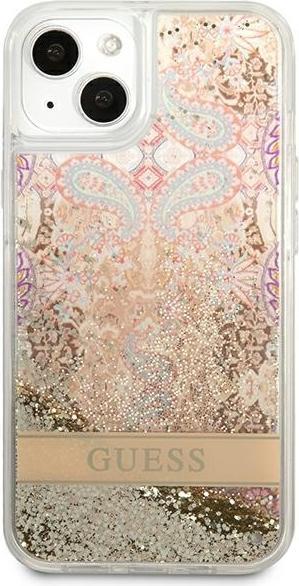 Produktbild Guess GUHCP13SLFLSD iPhone 13 Mini 5.4 "Zloty / Gold Hard Paisley Liquid Glitter Case (Apple iPhone 13 mini)