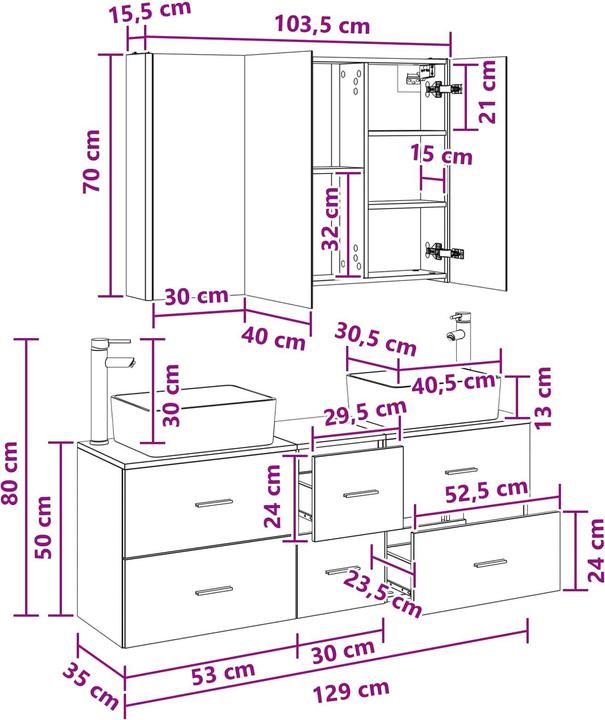 Produktbild vidaXL Badezimmerschrank