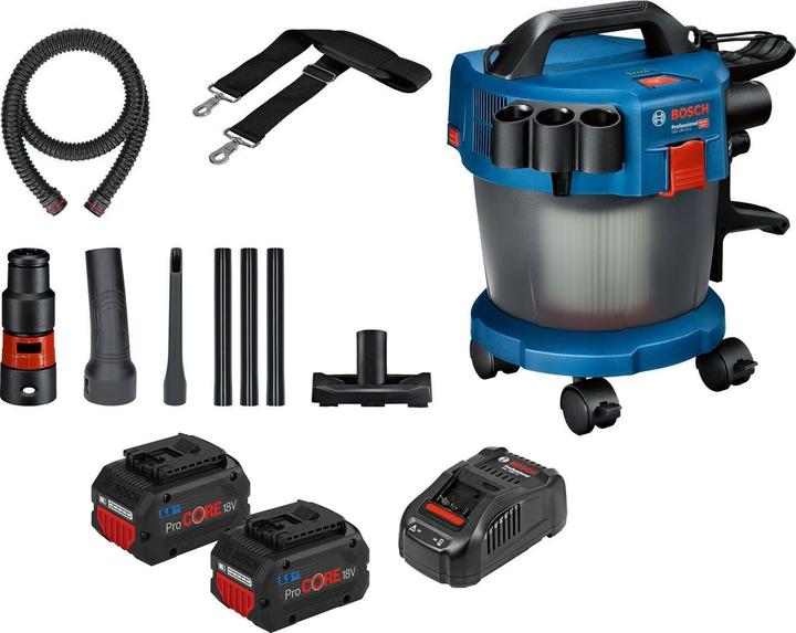 Produktbild Bosch Hausgeräte Akku-Staubsauger GAS 18V-10 L / 2x 6,0 Ah Akku + Ladegerät inkl. Zubehör