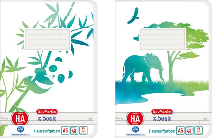 Actual product image Herlitz Exercise book Greenline A5, lined, turquoise/white, 48 sheets (A5, Lined, Soft cover)