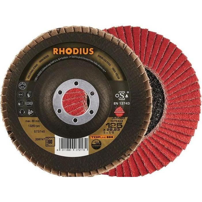Rhodius, Schleifmittel, JUMBO SPEED Fächerscheibe 115 x 22.23 - P60 (60)