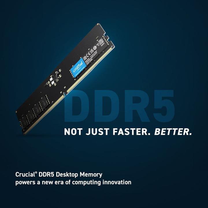 Immagine prodotto Crucial Pamięć DDR5 8GB/5600 CL46 (16Gbit) (1 x 8GB, 5.60 MHz, RAM DDR5, U-DIMM)