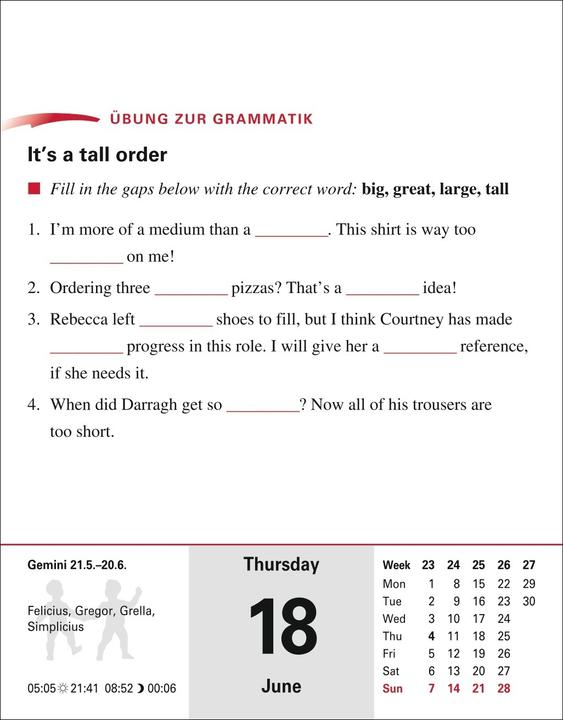 Image du produit Harenberg Calendrier linguistique anglais (12,5 x 16 cm)