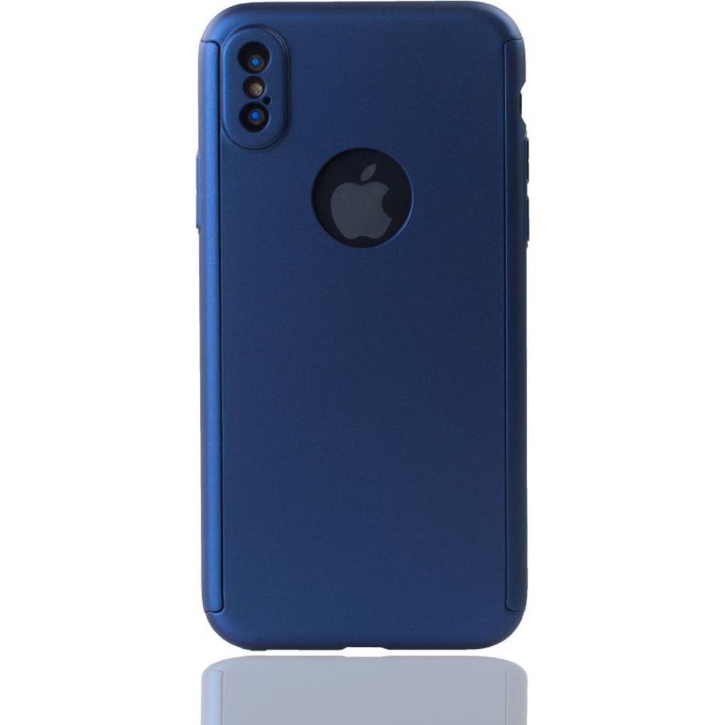 Thumbnail - König Design Hülle Handy Schutz für Apple iPhone XS Full Case Cover Displayschutz Bumper Blau (Apple iPhone XS), Smartph...