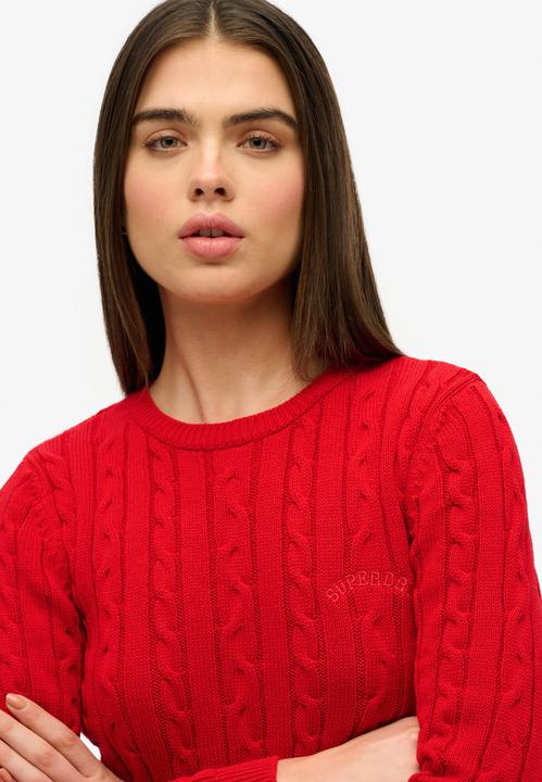 Produktbild Superdry Feinstrickpullover mit Zopfdesign, Rundhalsausschnitt, Damen (XS)