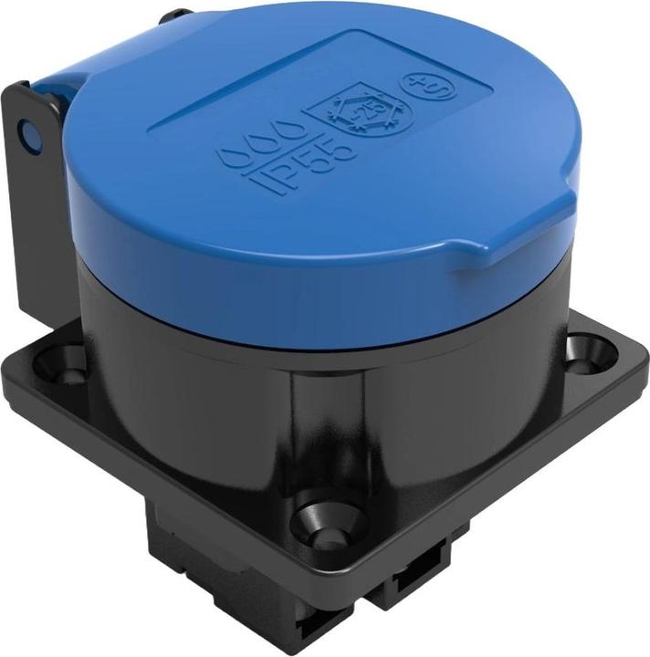 Actual product image Elbro EB socket outlet T23 IP55 16 A 230 VAC IK08 black/blue S+ incl. seal