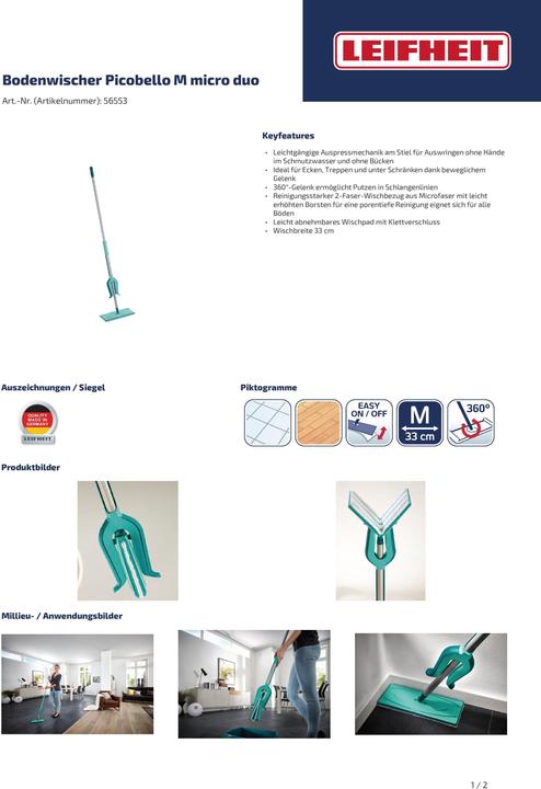 Actual product image Leifheit Picobello M micro duo (1 pcs.)