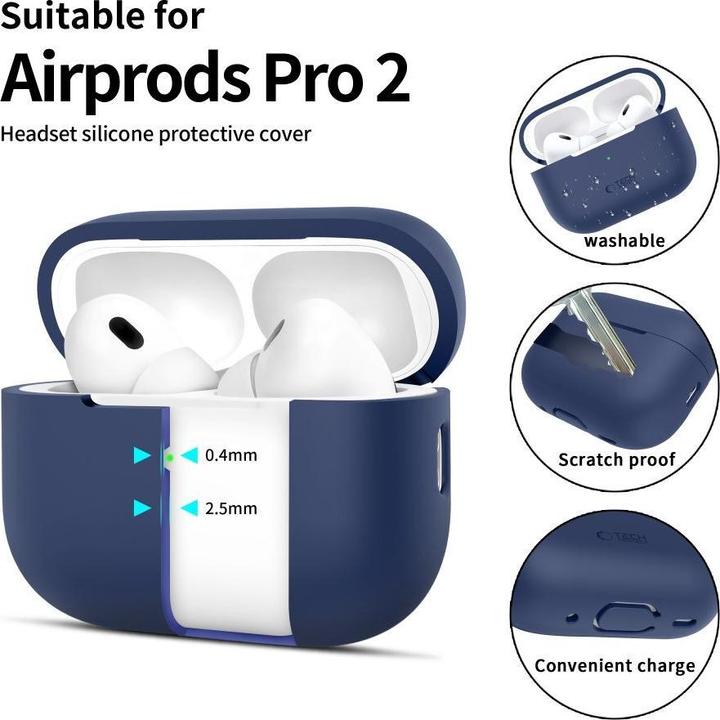 Produktbild Tech-Protect Silicone Case for Apple AirPods Pro 1 / 2 - Blue (Kopfhörer Hülle)