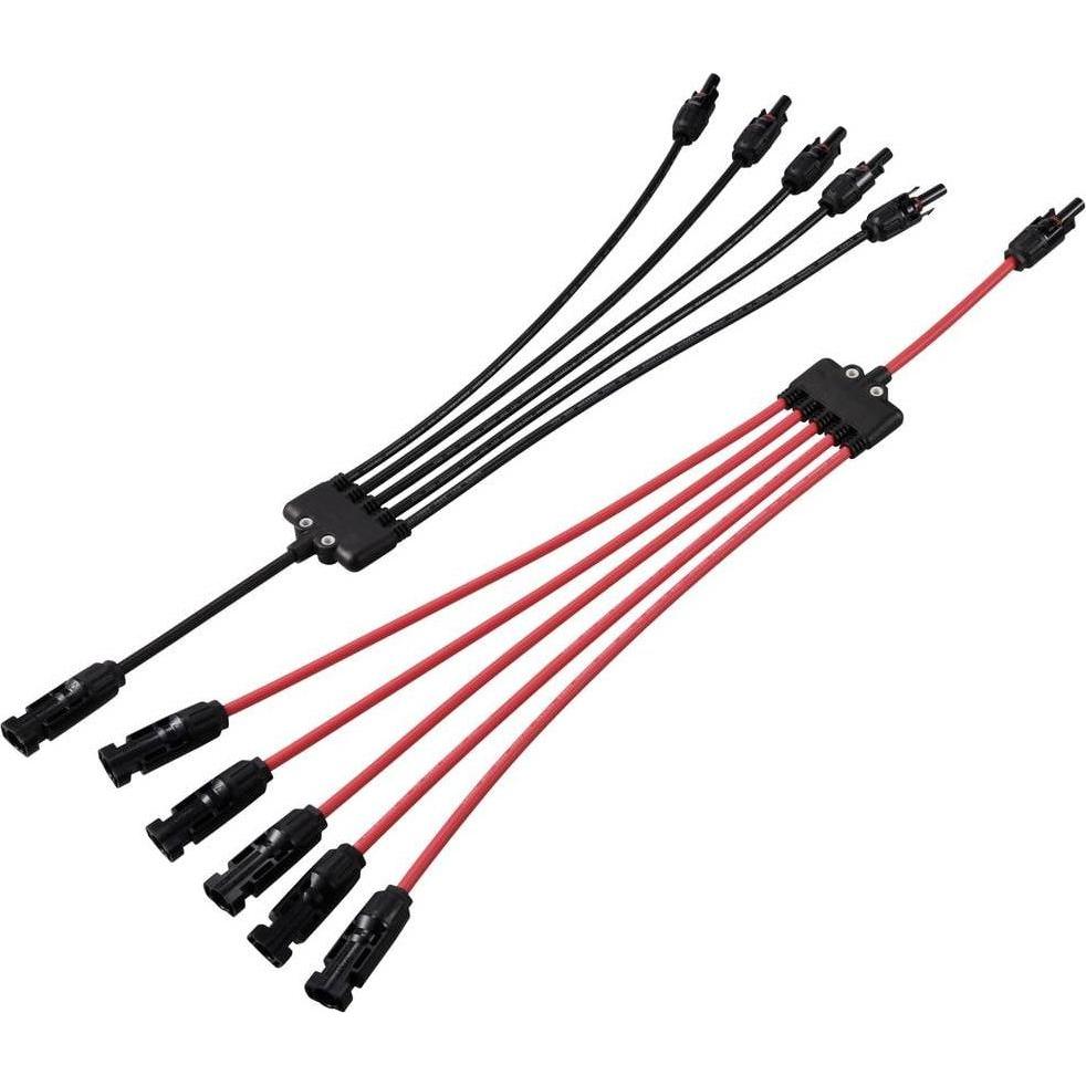 Tru Components, Zubehör Solarenergie, Je 1x Verteiler Y Solarstecker Stecker auf 5x Buchse + Buchse auf 5x Stecker TC- (...