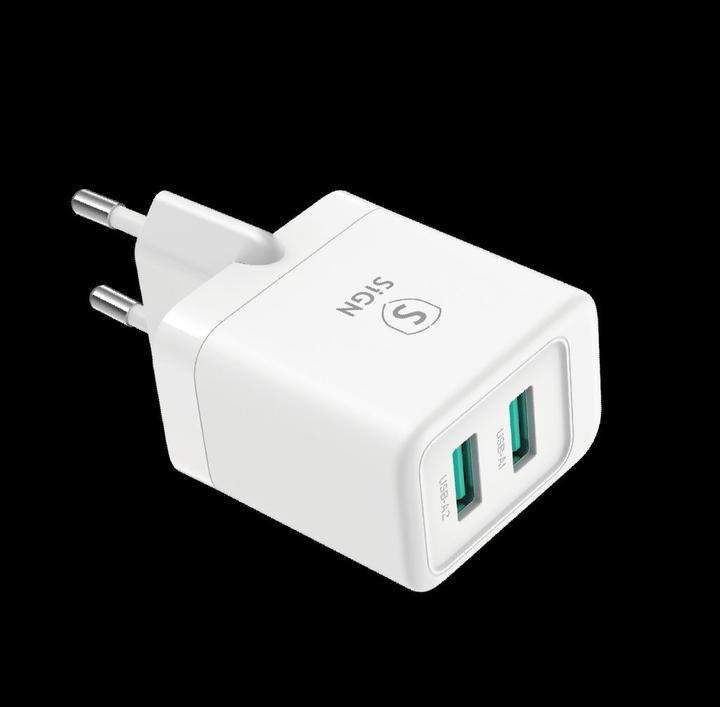 Produktbild SIGN Mini Fast Charger Dual USB, 2.4A - White