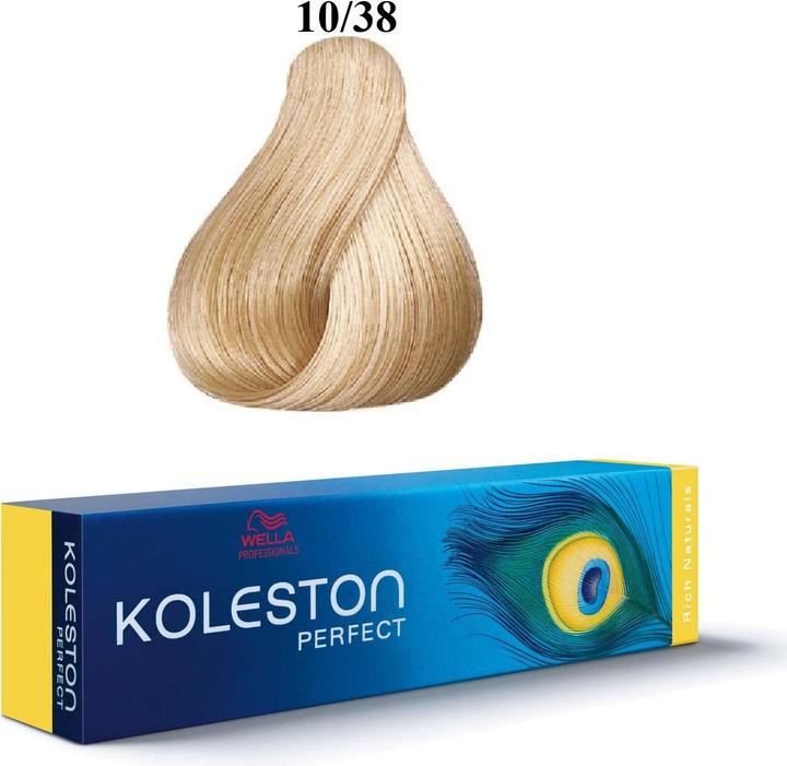 Image du produit Wella Koleston Perfect Hair Color 10/38 Lightest Blonde Golden Pearl 60ml (10/38 Blond clair Or Bleu)