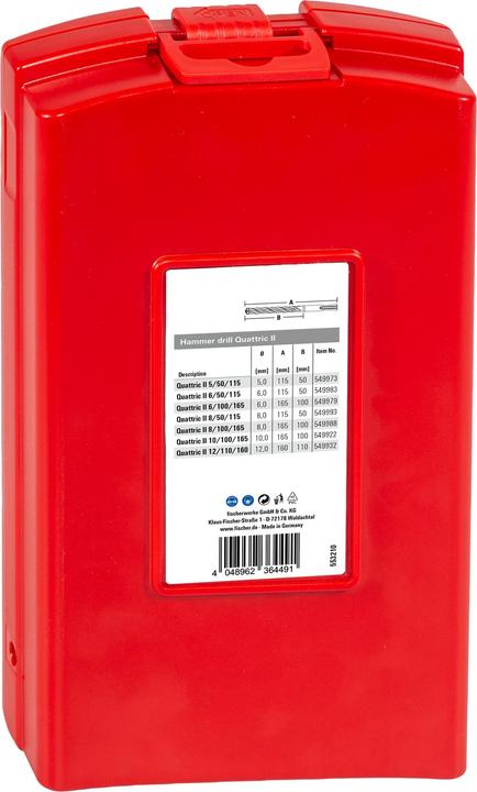 Actual product image Fischer Drill SDS Plus Quattric II Set 5-12 (7) (12 mm)