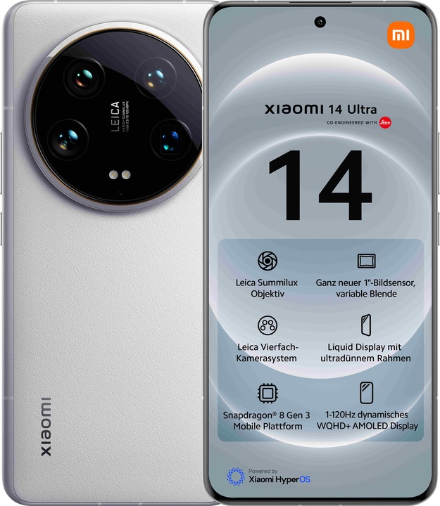 Xiaomi 14 Ultra (512 GB, White, 6.73", Dual SIM, 50 Mpx, 5G)
