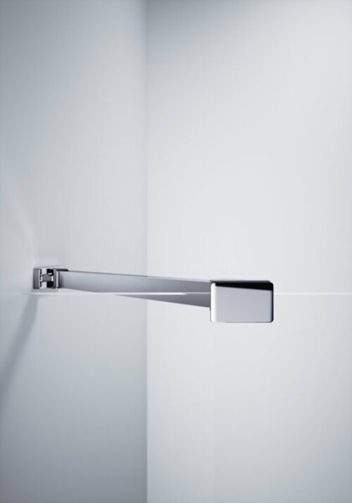 Actual product image Hüppe Design pure swing door with fixed segments 2-leaf radius: 50cm width: 100cm stop left & r (211 cm, 85 cm, 21 cm)