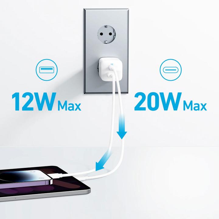 Actual product image Anker 323 Dual-Port 33W Charger, EU Plug (33 W)