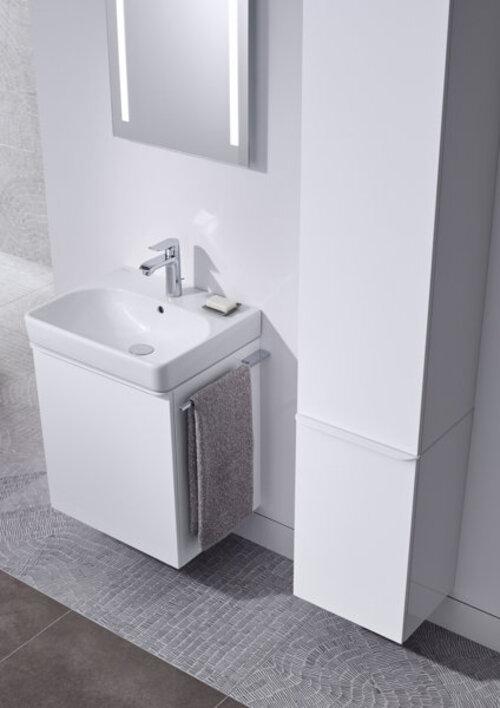 Actual product image Geberit Keramag / Smyle Square asymmetrical hand-rinse basin 50 cm white 500256011 (410 mm, 500 mm)