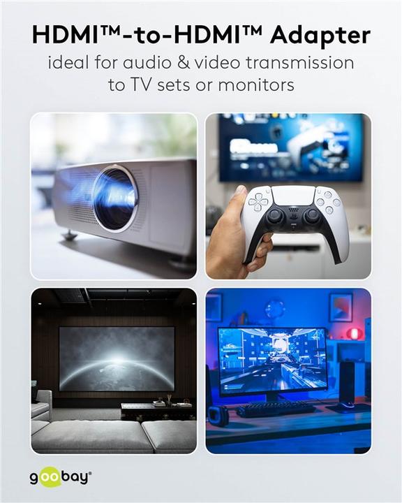 Produktbild Goobay HDMI-Adapter, Kupplung, vergoldet 8K@60HZ (HDMI)