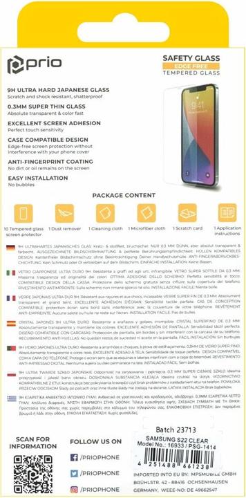 Actual product image prio 10x bulletproof glass clear for Samsung S22 (10 pcs., Samsung Galaxy S22 5G)