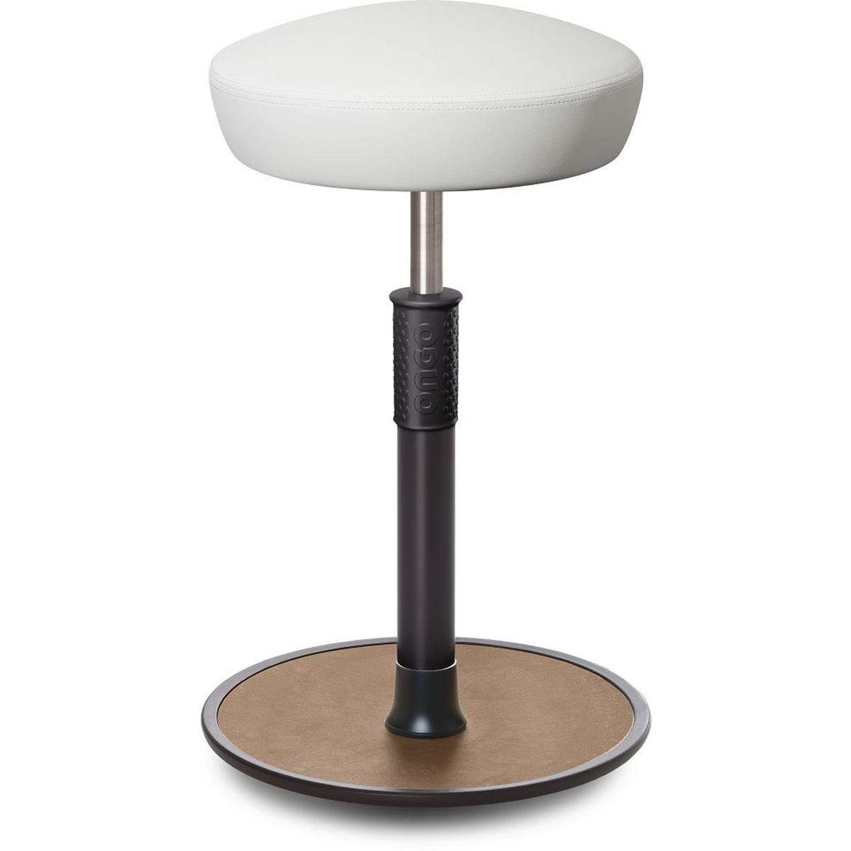Ongo, Bürostuhl, Sitz- Stehhocker Free Tall Hutsitz skai Kunstleder Weiss schwarz /Natur
