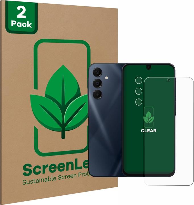 ScreenLeaf Schutzfolie nachhaltiger Displayschutz Displayschutzfolie Folie Klar Transparent (2 Stk., Samsung Galaxy A16)
