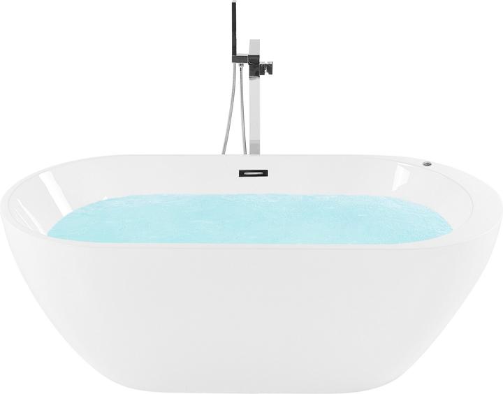Actual product image Beliani Whirlpool Bath Free-standing White with LED 170 x 80 cm NEVIS (237 l, 170 cm, 80 cm)