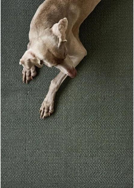 Actual product image Liv Interior Cotton rug Herringbone 70 cm x 140 cm, Green (70 x 140 cm)