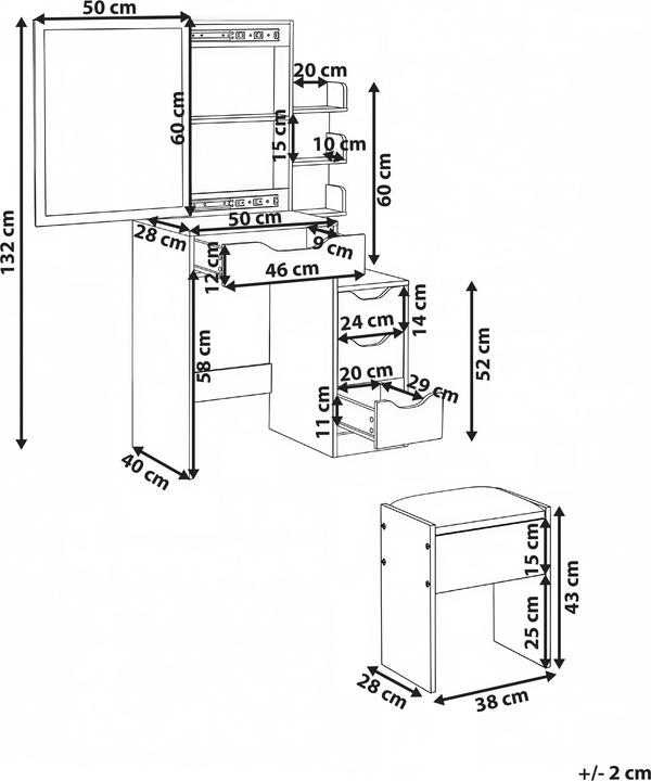 Produktbild Beliani Gatineau (76 x 40 x 132 cm)