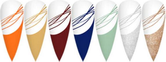 Image du produit Venalisa Liner Gel Set A (Set, 01 Orange, 06 Argent, 07 Or champagne, 03 Rouge vin, 04 Bleu foncé, 05 Gris fumé, 02 Jaune moutarde)