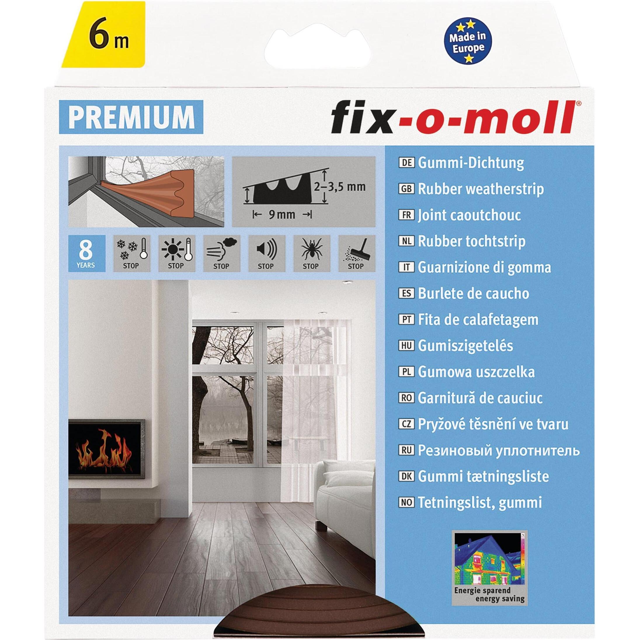 Thumbnail - Fix-o-moll, Türdichtung, E-Profil Gummi-Dichtung